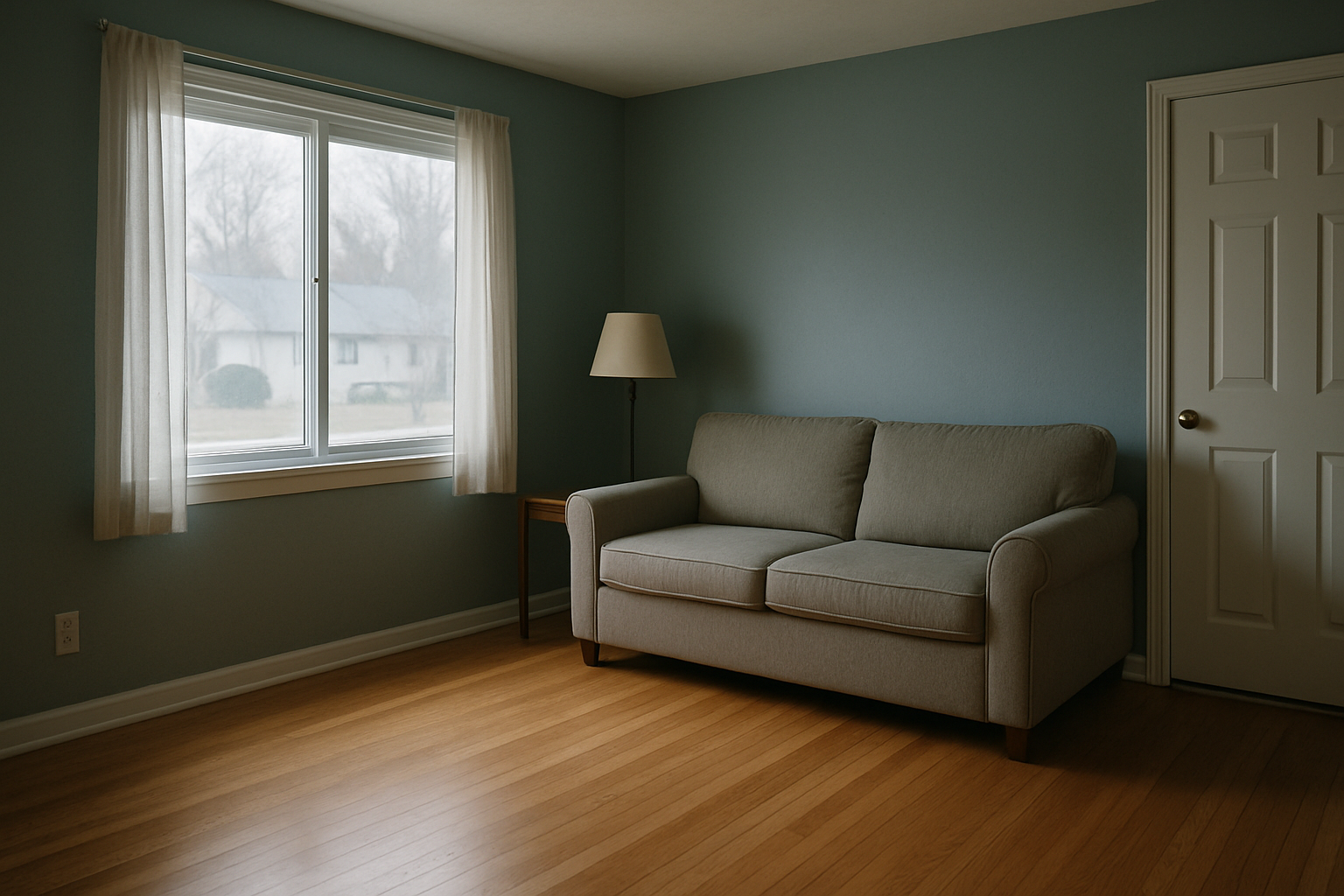 Empty Indianapolis home with cardboard boxes